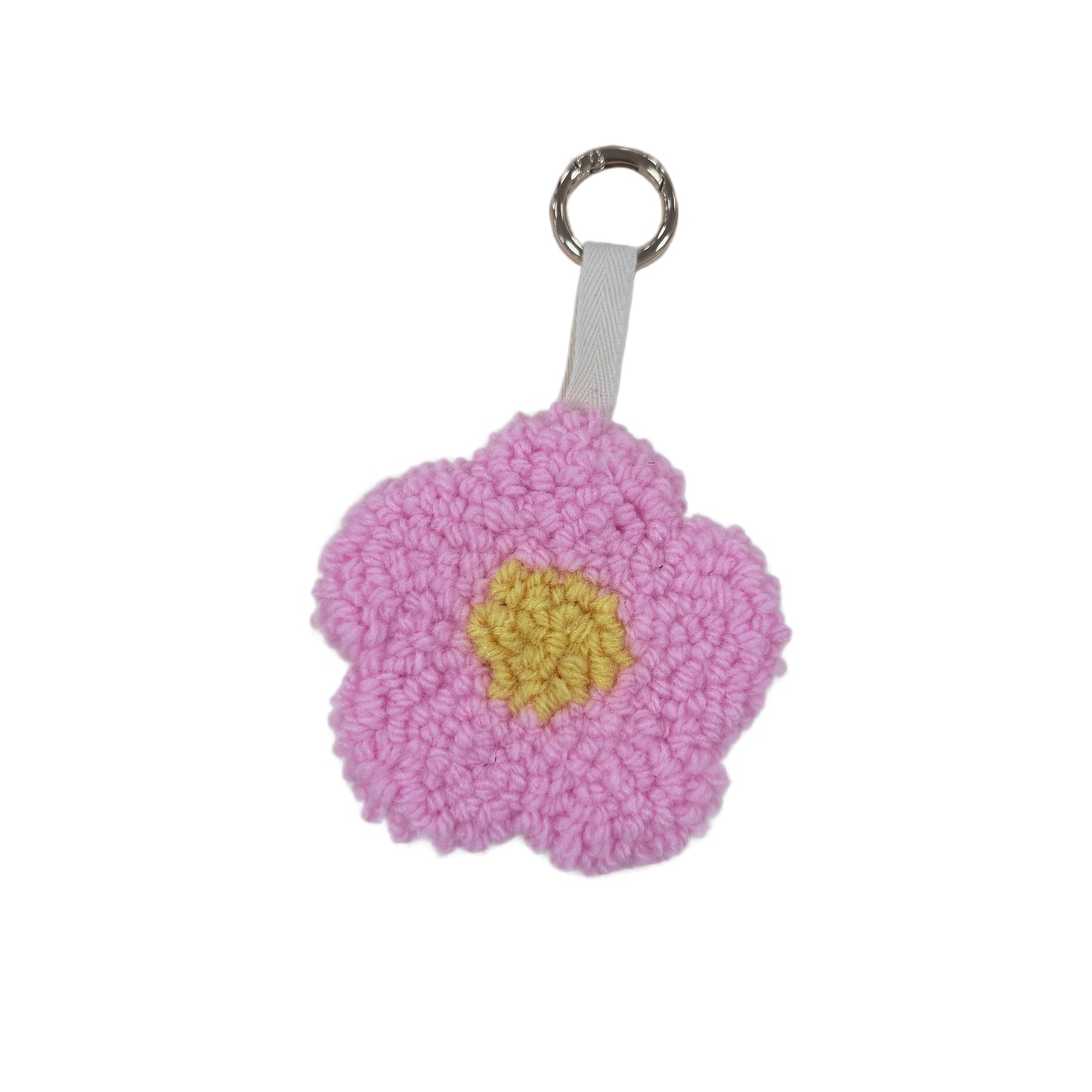 Rosa Personalisierter Schlüsselanhänger Buchstabe Initiale Handmade Punch Needle Geschenk Freundin