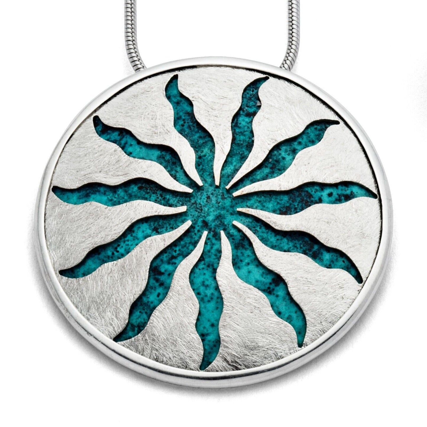 DUR 925er Silber Anhänger "Sonne" P3083 – Handgearbeitet, Extra Groß, Exklusiv