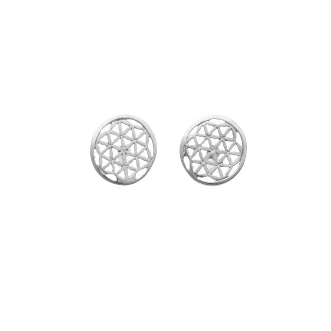 DUR Schmuck 925 Silber Ohrstecker "Blume des Lebens" O4801