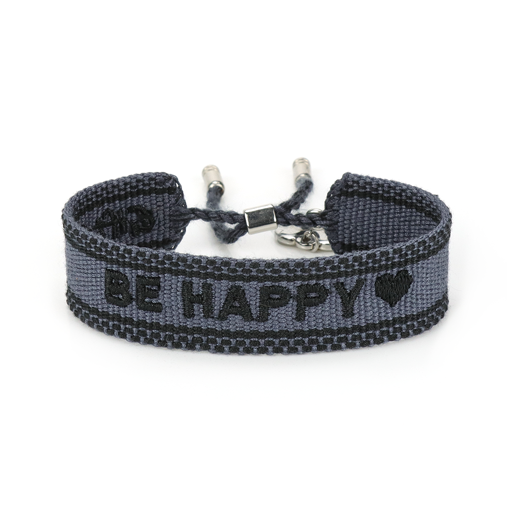 Gift4U Damen Armband Freundschaftsarmbänder "BE HAPPY" rosa blau