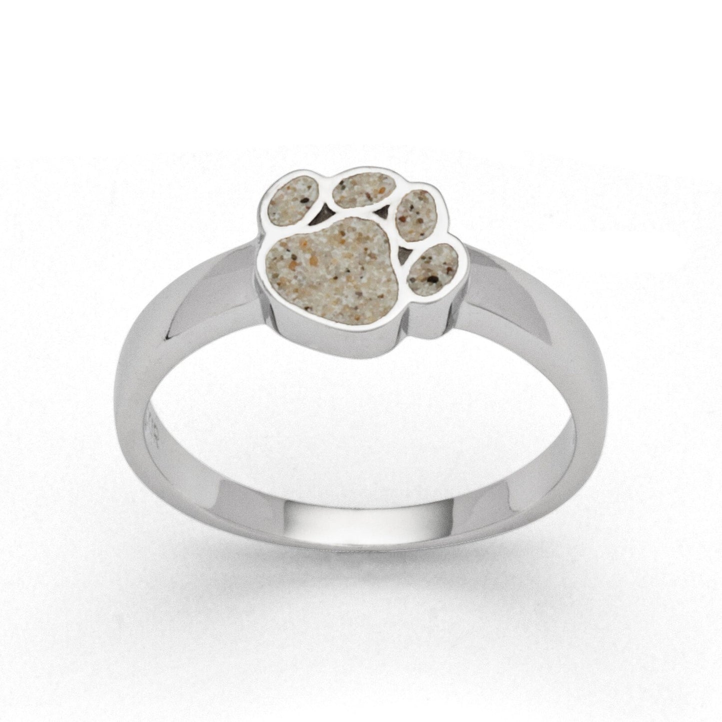 DUR 925 Silber Schmuck Ring "Pfote" mit Strandsand R5609 NEU