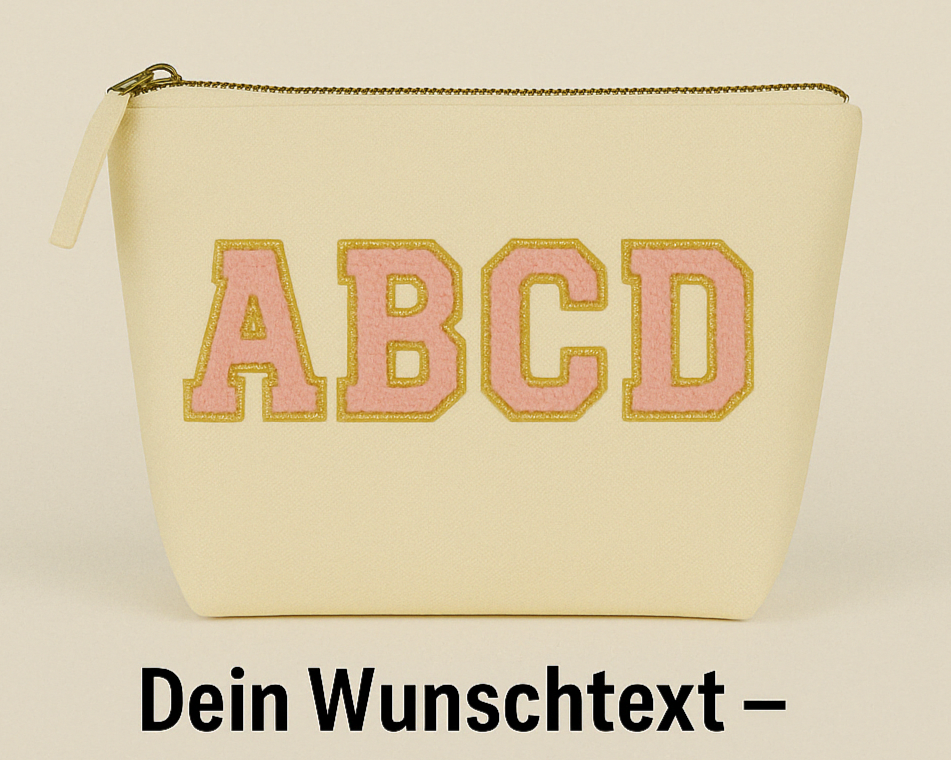 Kosmetiktasche S beige – mit Buchstabe Rosa fertig montiert – Top 10 Bestseller