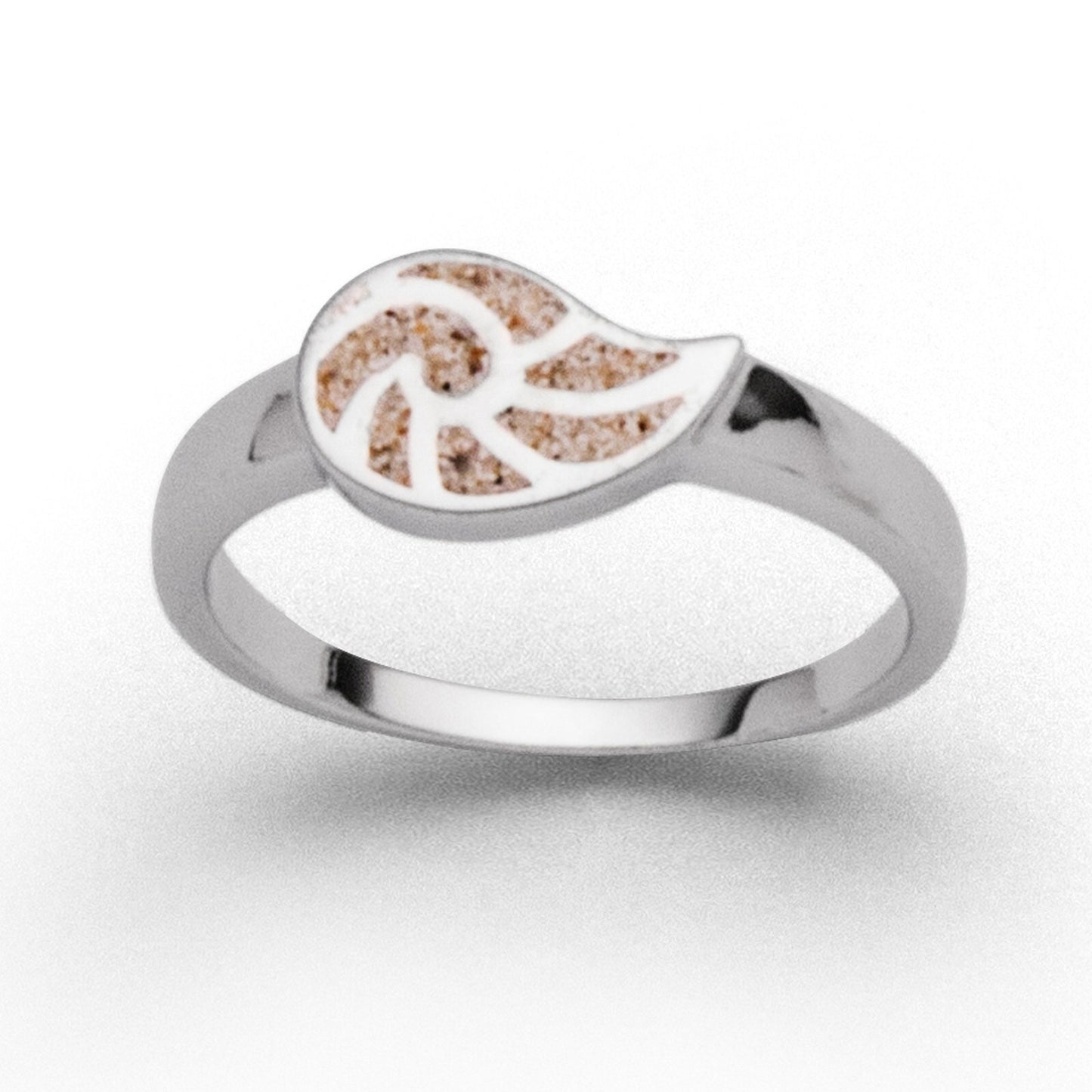 DUR 925 Silber Schmuck Ring "Sandnautilus" mit Strandsand R5403 NEU