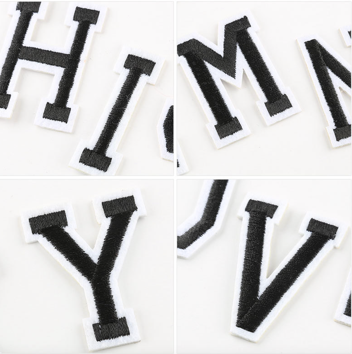 schwarz 5cm A-Z Buchstaben-Aufbügeln Aufnäher DIY-Kleidung Schuhe Taschen Handyhülle