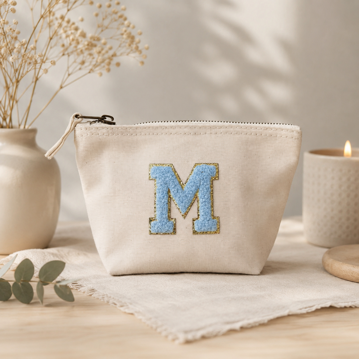 Hellblau A-Z Chenille Buchstaben Sticker Aufkleber Aufnäher für Handyhülle Kleidung Taschen DIY