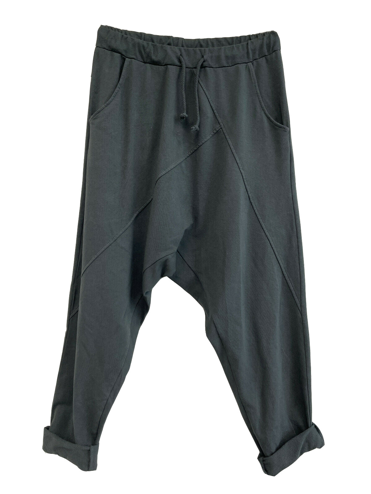 Wiya Damen Jogpants Baggy Boyfriend Hose Baumwolle Stretch One Size 38–40 schwarz