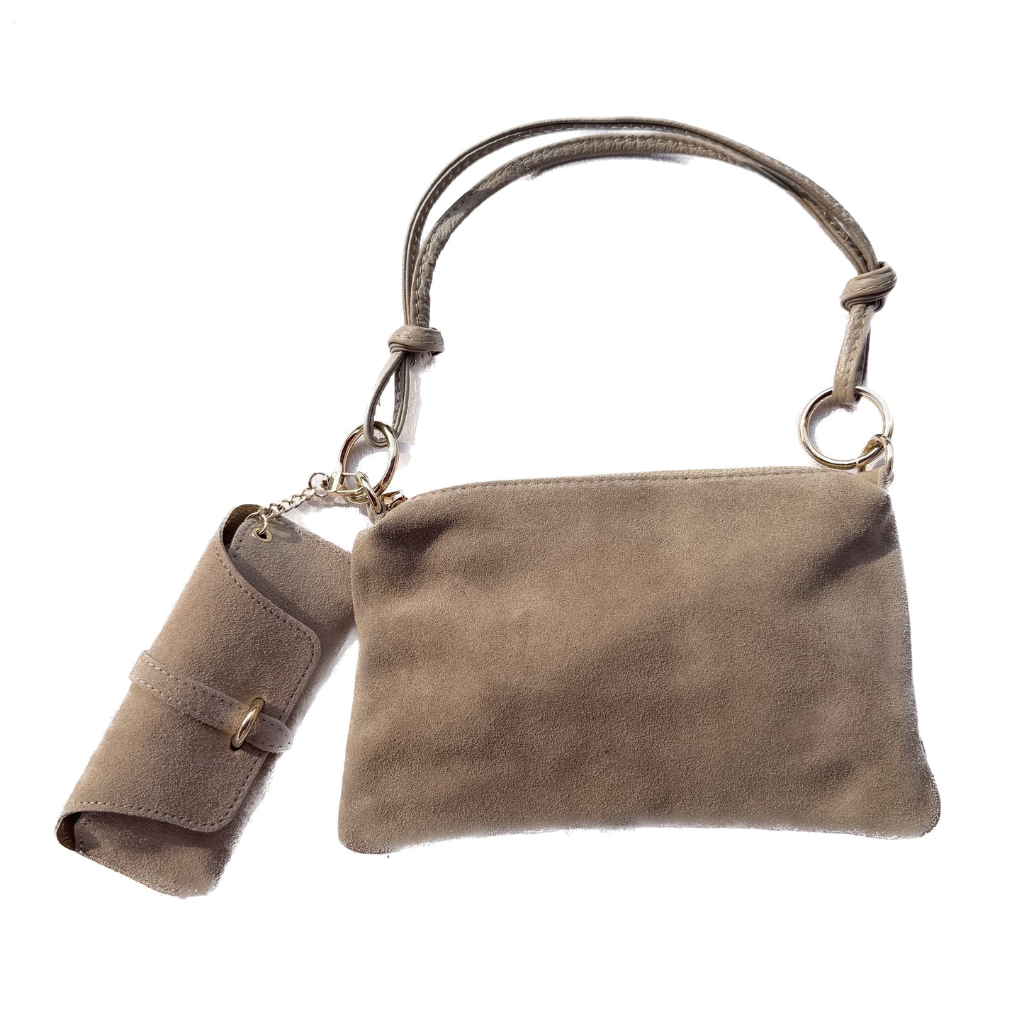 Damen Wildleder Schultertasche Echtleder Made in Italy Handtasche Crossbody Tasche