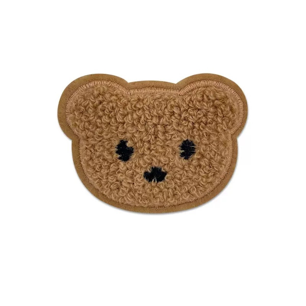 Chenille Teddy Bär Patches Aufnäher Towel Look zum Aufnähen Sticker – Braun XS–L – Flauschig & Süß
