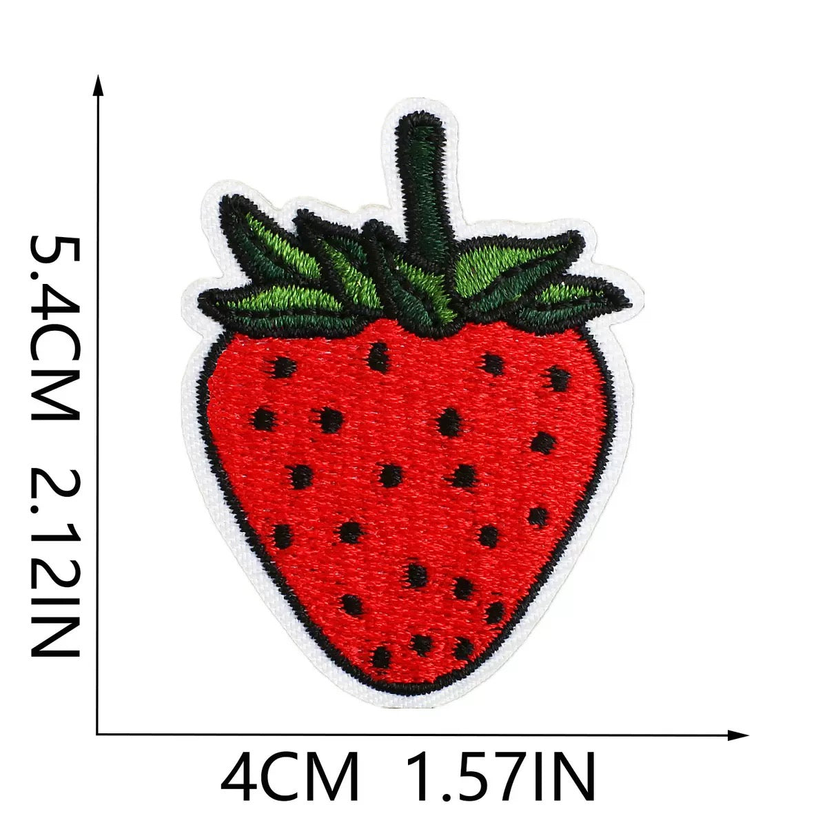 Erdbeere Buchstaben Aufnäher A–Z 6,7 cm zum Aufbügeln | Name für Schulranzen, Sportbeutel, Federmappe, Brotdose