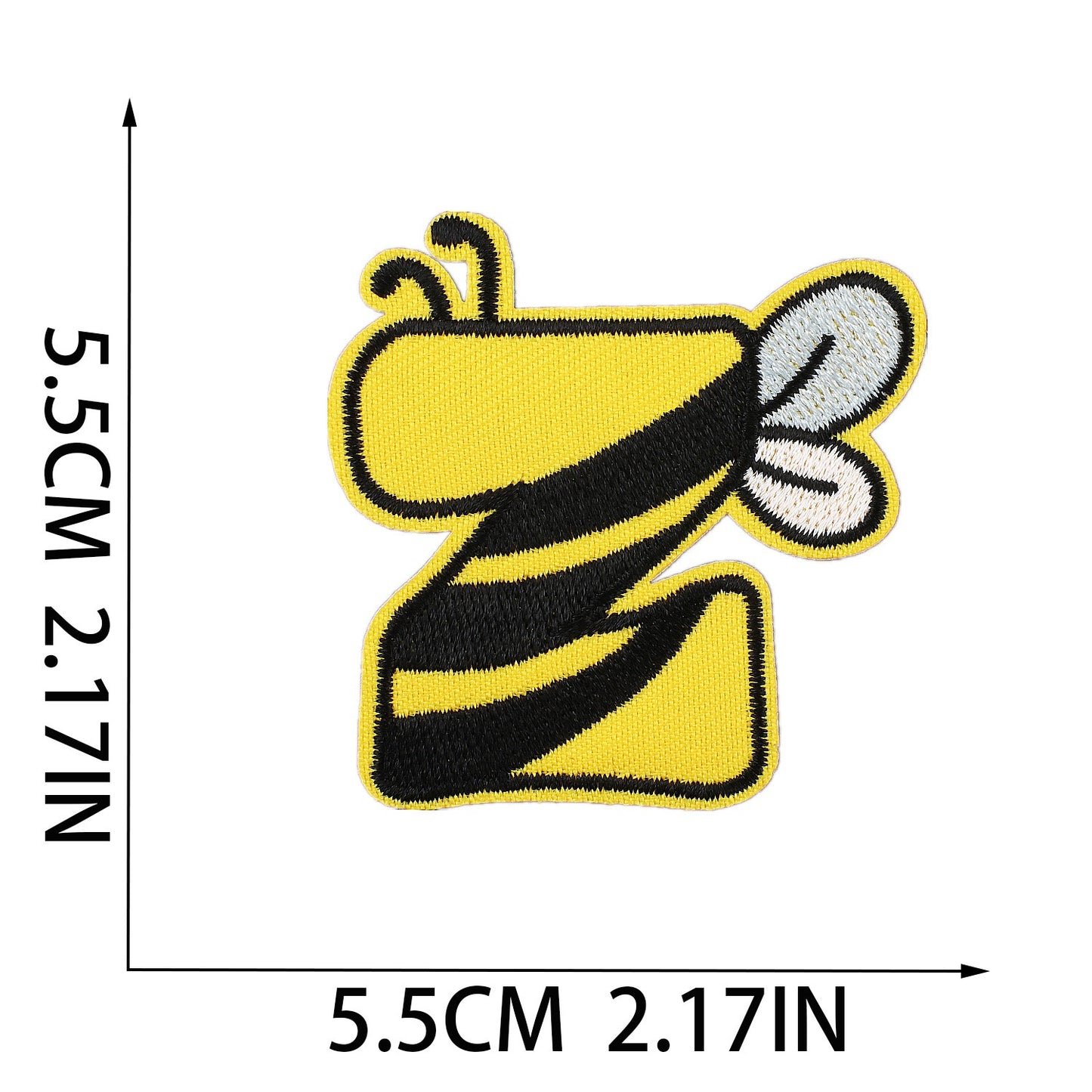Biene Buchstaben Aufnäher A–Z 5,5 cm zum Aufbügeln | Name für Schulranzen, Sportbeutel, Federmappe, Brotdose