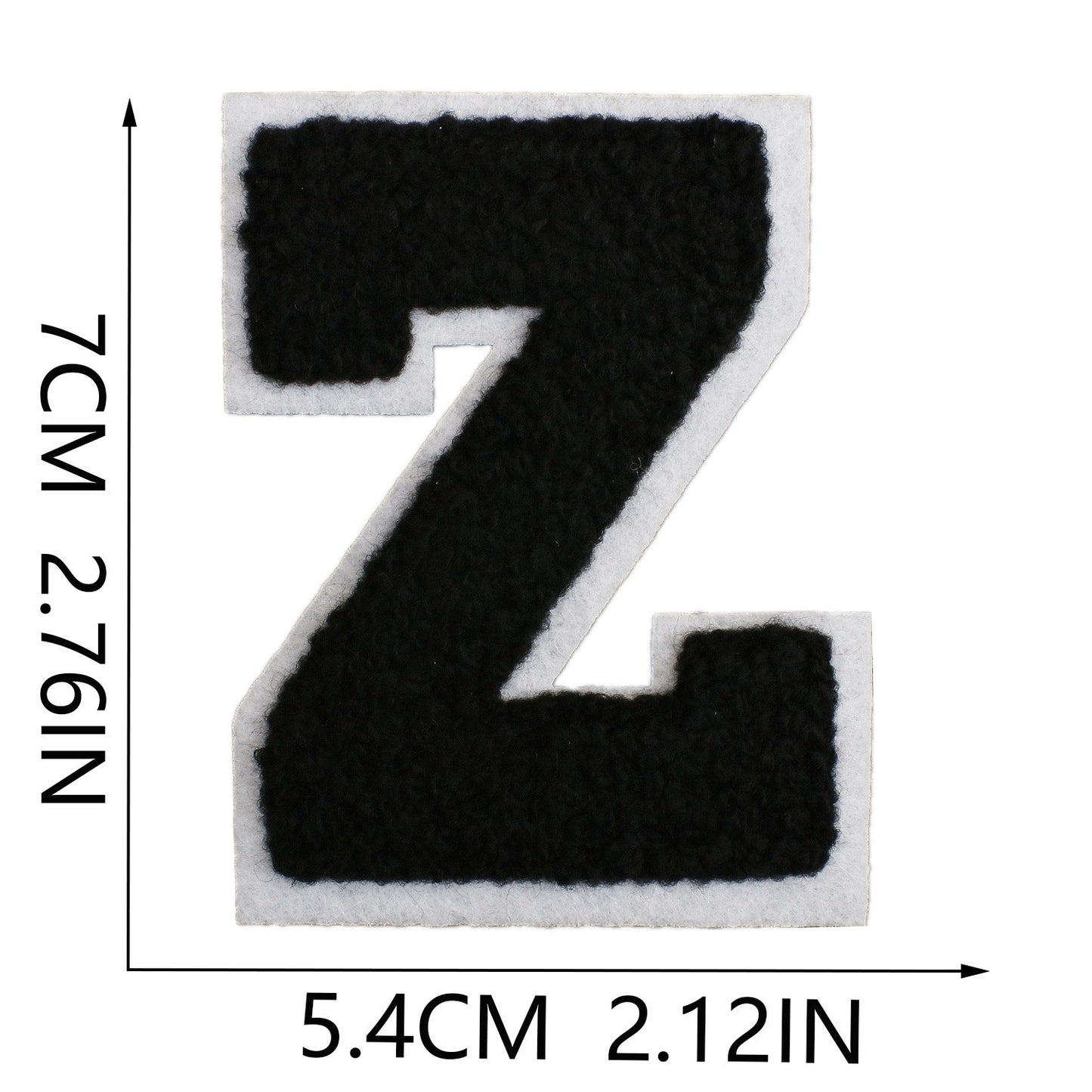 Schwarz Weiß 7cm Buchstaben A–Z Chenille Aufnäher Patches zum Aufbügeln für Kleidung DIY