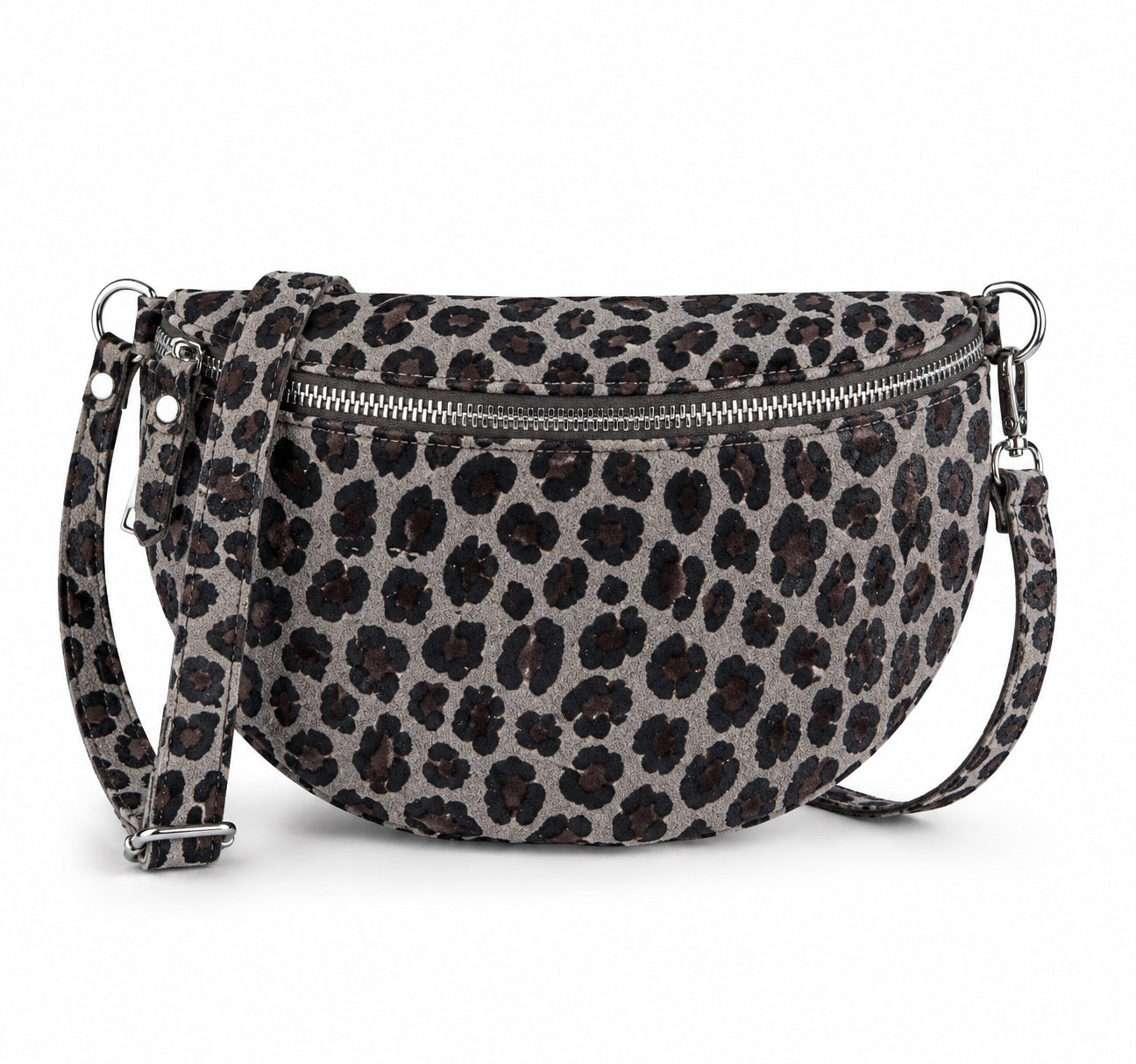 Damen Wildleder Crossbody Bag BASIC – Bauchtasche, Gürteltasche, Schulter- & Umhängetasche – S–L Beige Braun Schwarz
