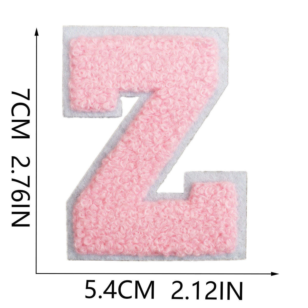 Rosa 7cm Buchstaben A–Z Chenille Aufnäher Patches zum Aufbügeln für Kleidung DIY