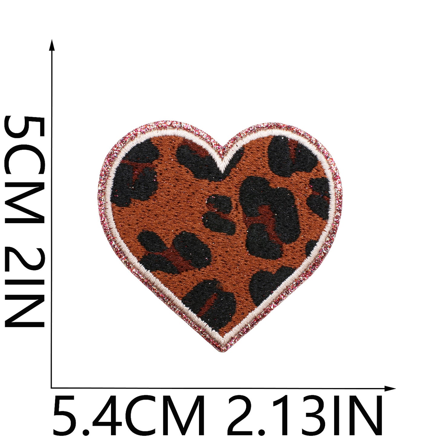Herz Patch mit Glitzerrand – Aufbügeln, DIY Bekleidung Mütze Taschen Deko