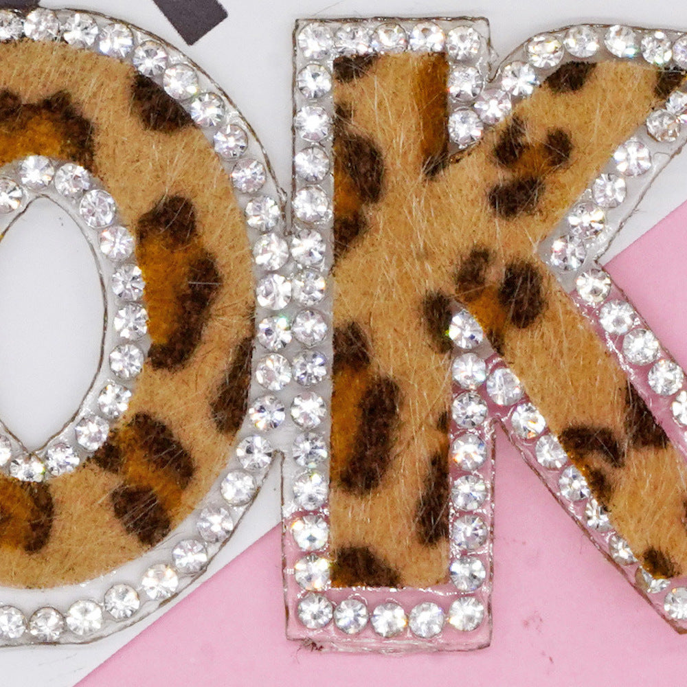 JoyMotion Patch „OK“ Strass zum Aufbügeln – Bügelbild Schriftzug DIY Deko