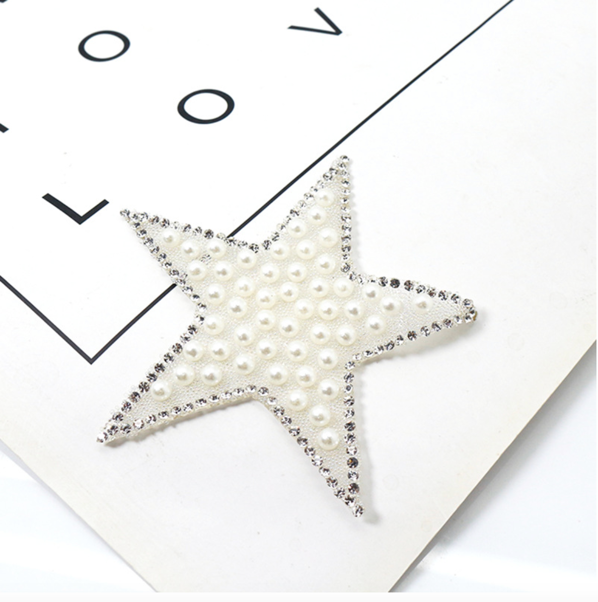 6cm Strass Stern Glitzer AB Patches zum Aufbügeln DIY Bügelbild für Kleidung