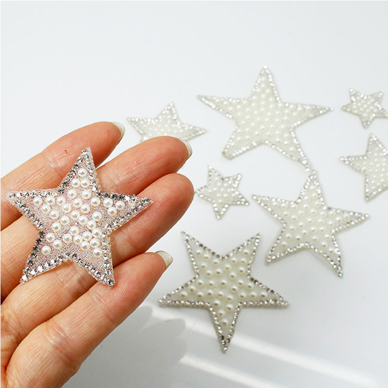 4,5cm Strass Stern Glitzer AB Patches zum Aufbügeln DIY Bügelbild für Kleidung