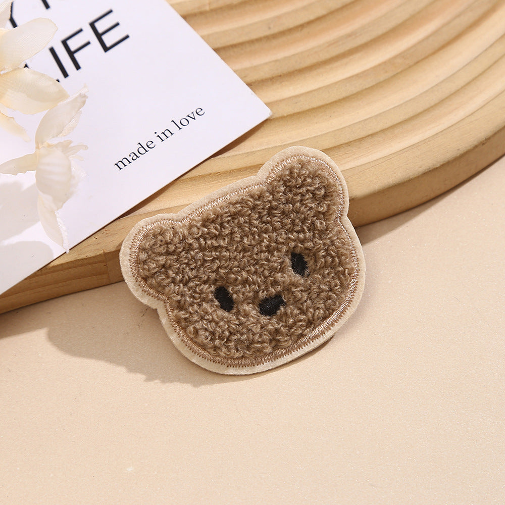 Teddy Bär Patch Towel Look zum Aufnähen – Braun XS–M – Flauschig & Süß