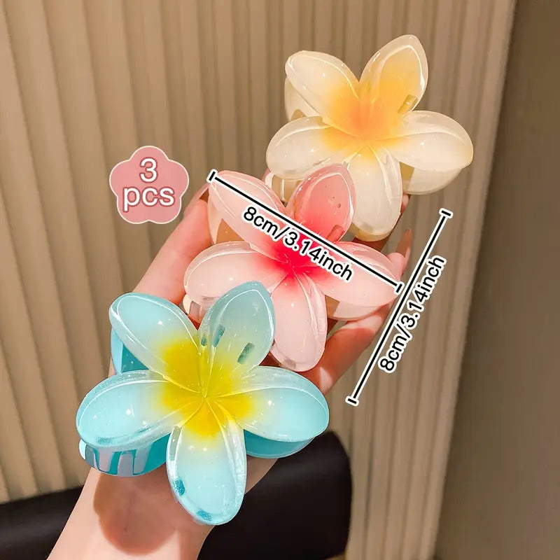 3er-Set Elegante Lotus Blumen Haarspange Krallen-Haarklammer für Hochsteckfrisuren