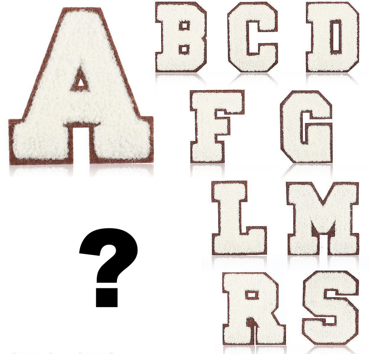 Creme 7cm Buchstaben A–Z Chenille Aufnäher Patches zum Aufbügeln für Kleidung DIY