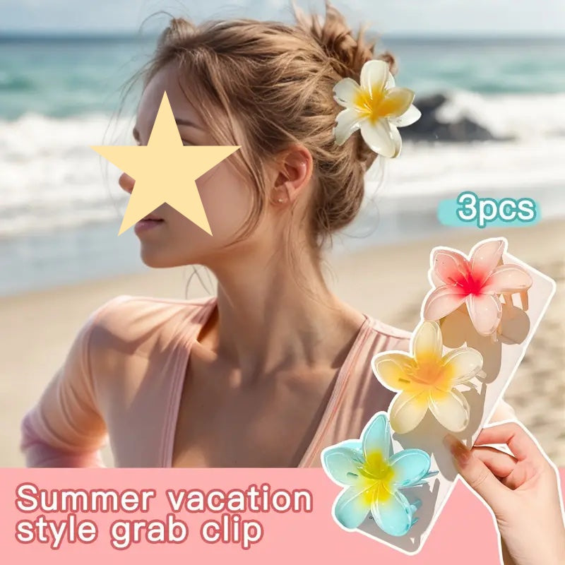 3er-Set Elegante Lotus Blumen Haarspange Krallen-Haarklammer für Hochsteckfrisuren