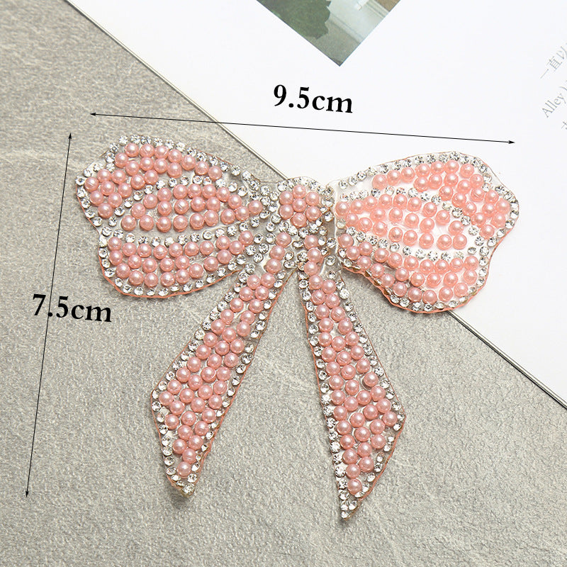 Strassstein Schleife-Aufnäher-Aufbügeln für DIY Kleidung Schuhe Taschen
