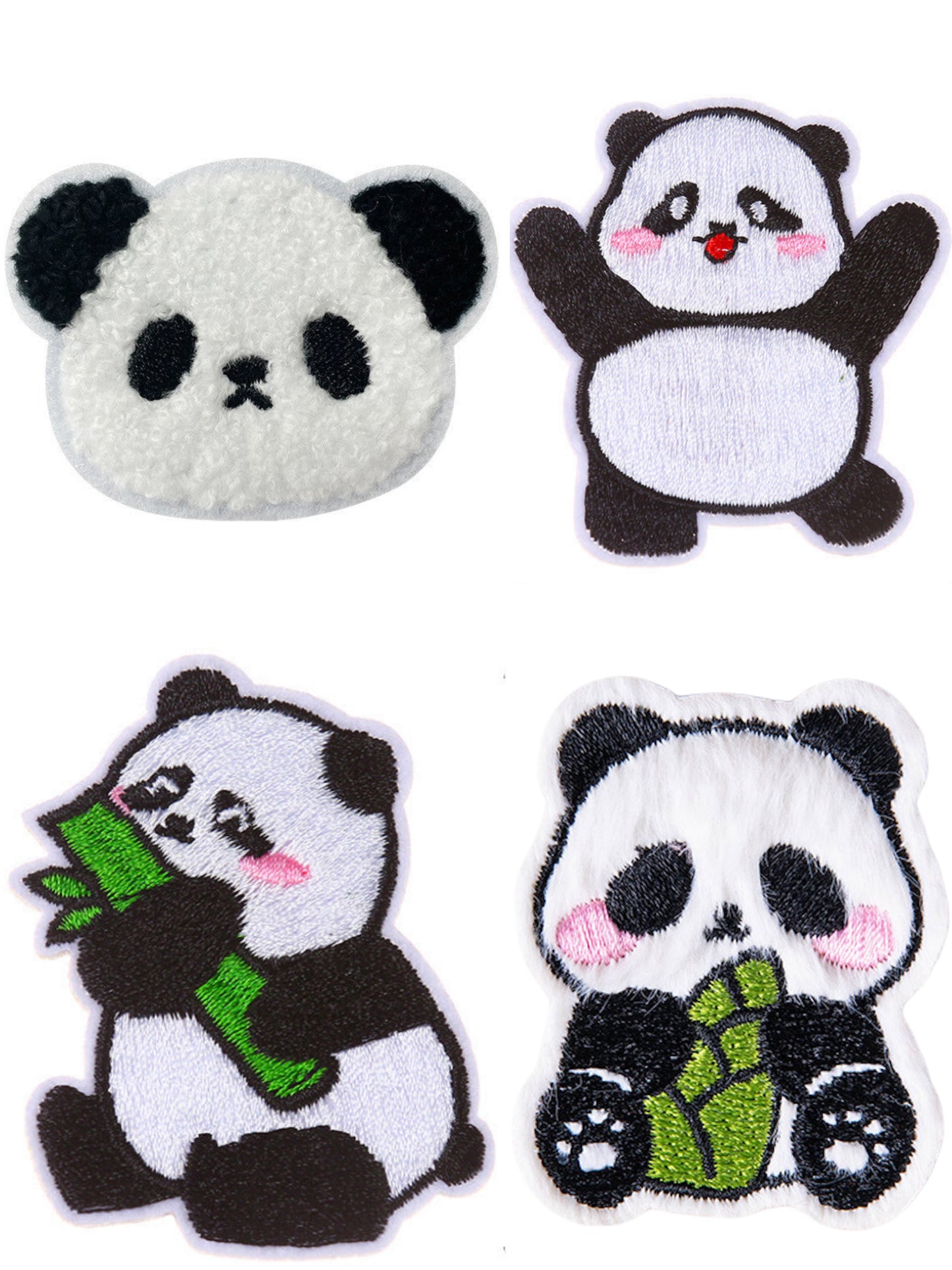 Panda Patches zum Aufbügeln Aufnäher DIY Bügelbild für Kleidung Tasche Schuhe Schal Mütze