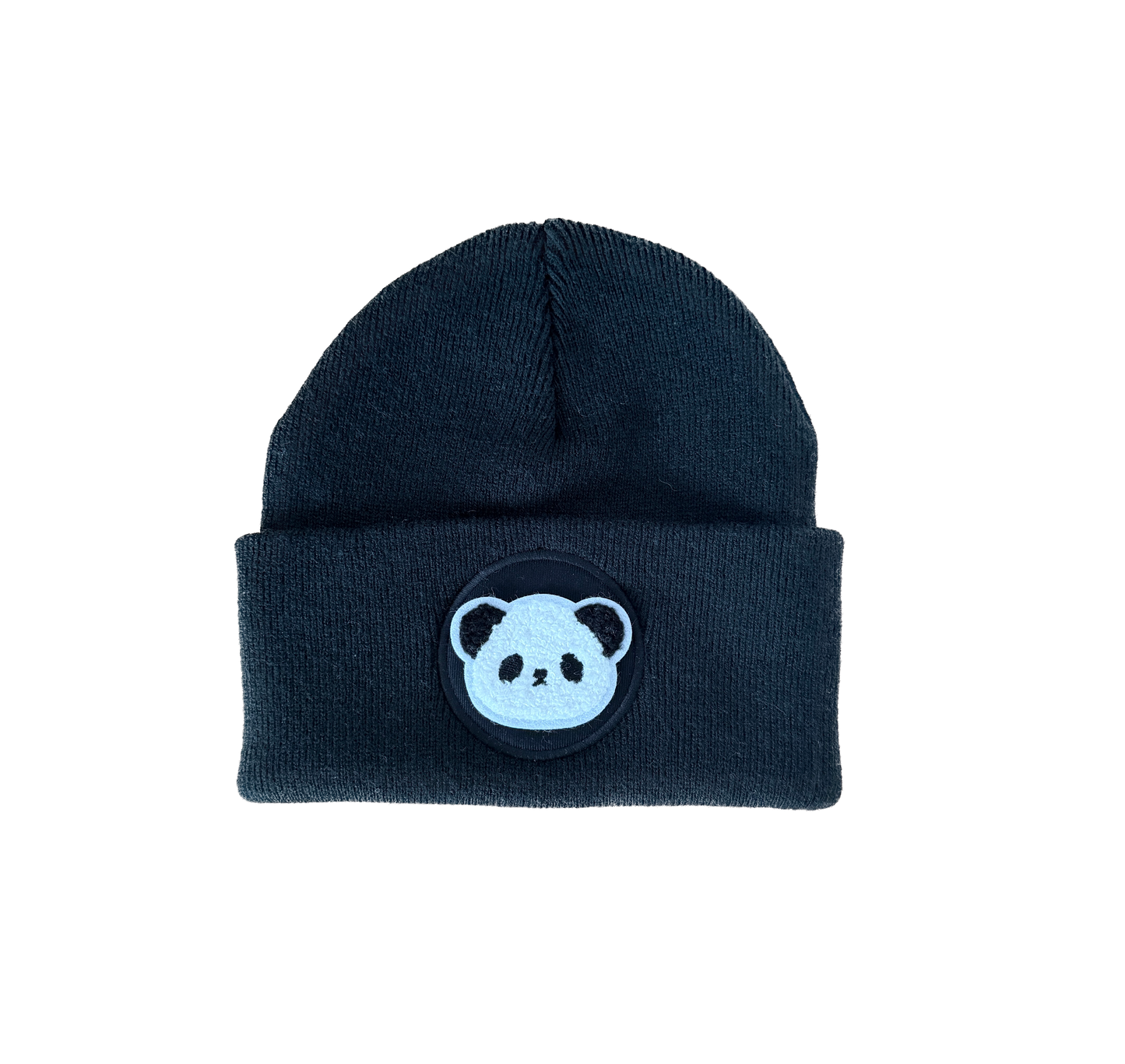 Panda Face Beanie Schwarz – Warme Unisex Mütze für Kinder Schüler Damen