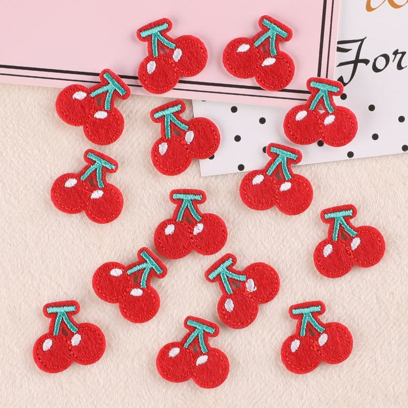 Mini Kirsche Herz Patches Applikation Bügelbilder Aufnäher – Aufbügeln, DIY Bekleidung Taschen Deko