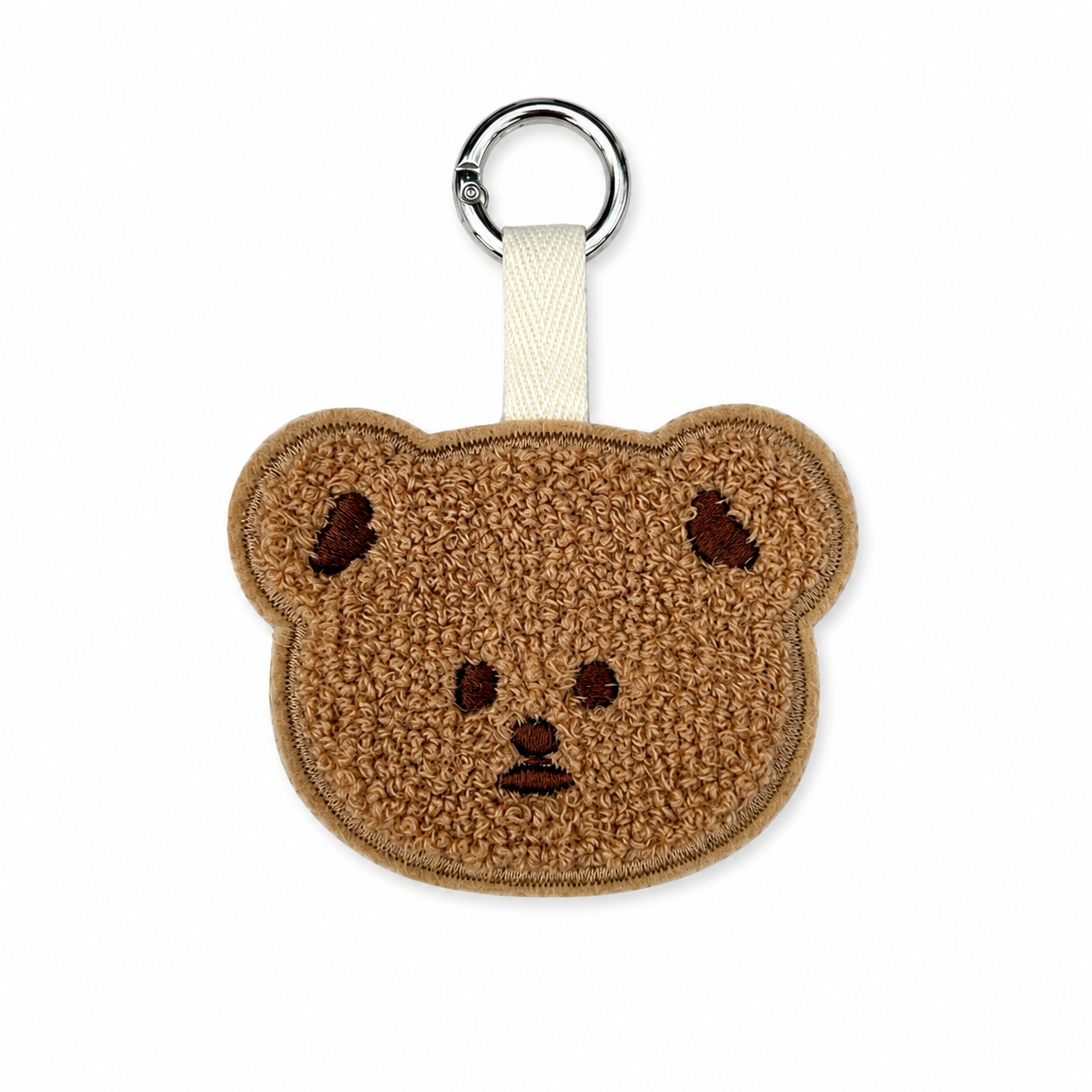 Chenille Teddy Schlüsselanhänger – Flauschiger Bär Taschenanhänger – Doppelseitig & handgefertigt in Deutschland – Gold oder Silber