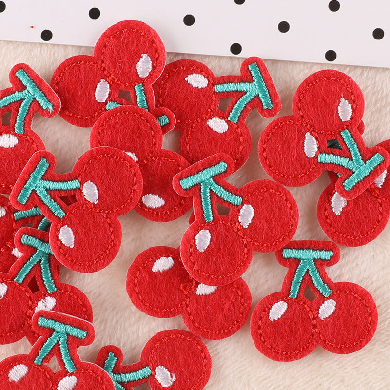 Mini Kirsche Herz Patches Applikation Bügelbilder Aufnäher – Aufbügeln, DIY Bekleidung Taschen Deko