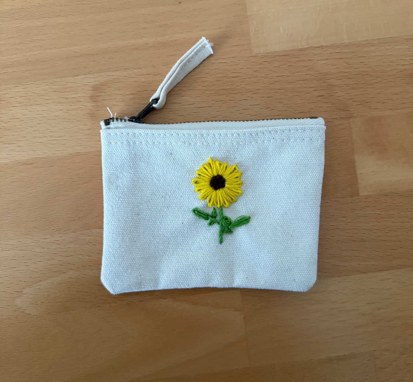 Handgestickte Baumwoll-Geldbörse XS – Herz, Stern, Blume uvm. – Unikat & Geschenk