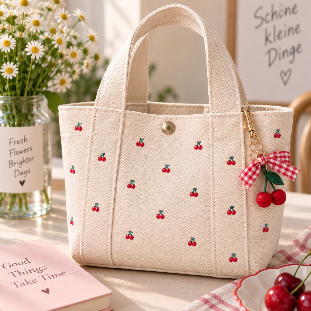 Mini Kirsche Herz Patches Applikation Bügelbilder Aufnäher – Aufbügeln, DIY Bekleidung Taschen Deko