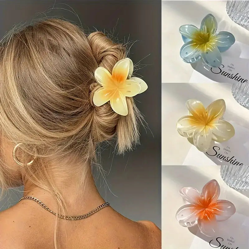 3er-Set Elegante Lotus Blumen Haarspange Krallen-Haarklammer für Hochsteckfrisuren