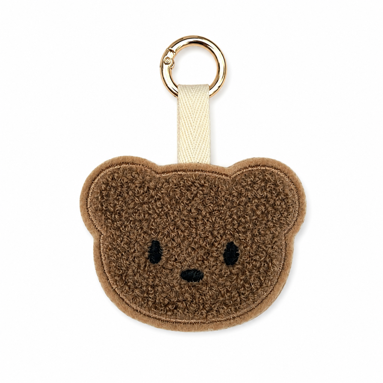 Chenille Teddy Schlüsselanhänger – Flauschiger Bär Taschenanhänger – Doppelseitig & handgefertigt in Deutschland – Gold oder Silber