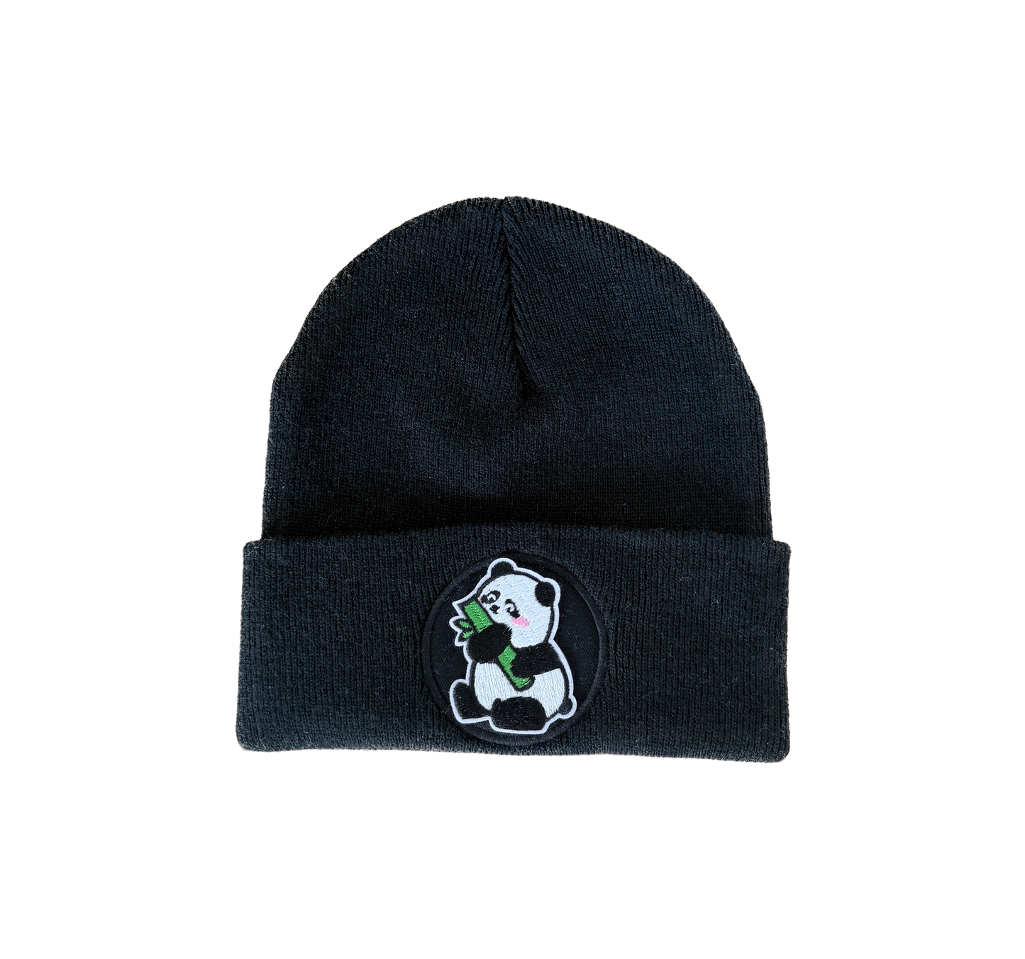 Bamboo Panda Beanie Schwarz – Warme Unisex Mütze für Kinder Schüler Damen