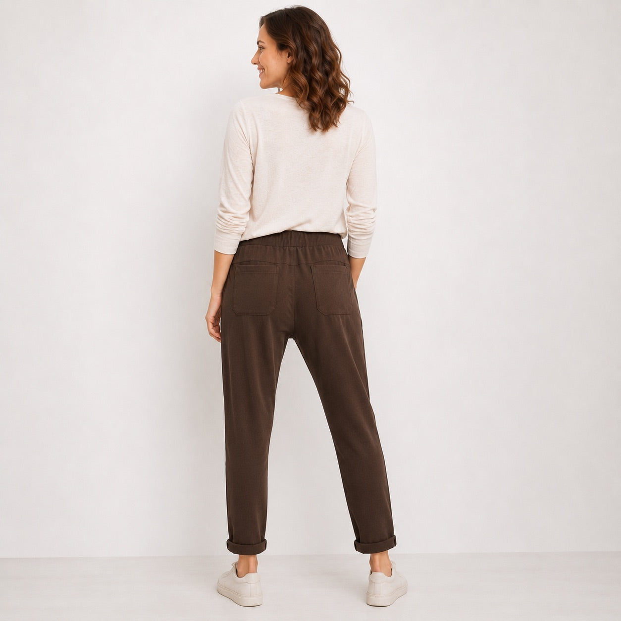 Wendy Trendy Damen Jogpants Jogger Baggy Hose Baumwolle Made in Italy S-XXL