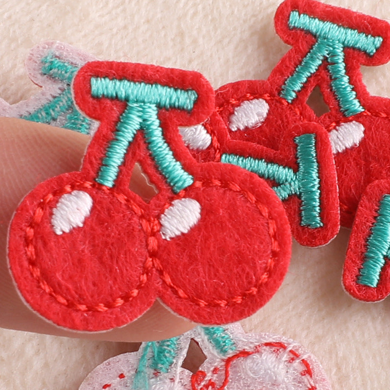 Mini Kirsche Herz Patches Applikation Bügelbilder Aufnäher – Aufbügeln, DIY Bekleidung Taschen Deko