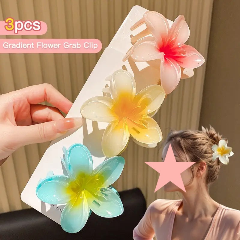 3er-Set Elegante Lotus Blumen Haarspange Krallen-Haarklammer für Hochsteckfrisuren