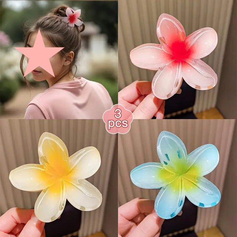 3er-Set Elegante Lotus Blumen Haarspange Krallen-Haarklammer für Hochsteckfrisuren
