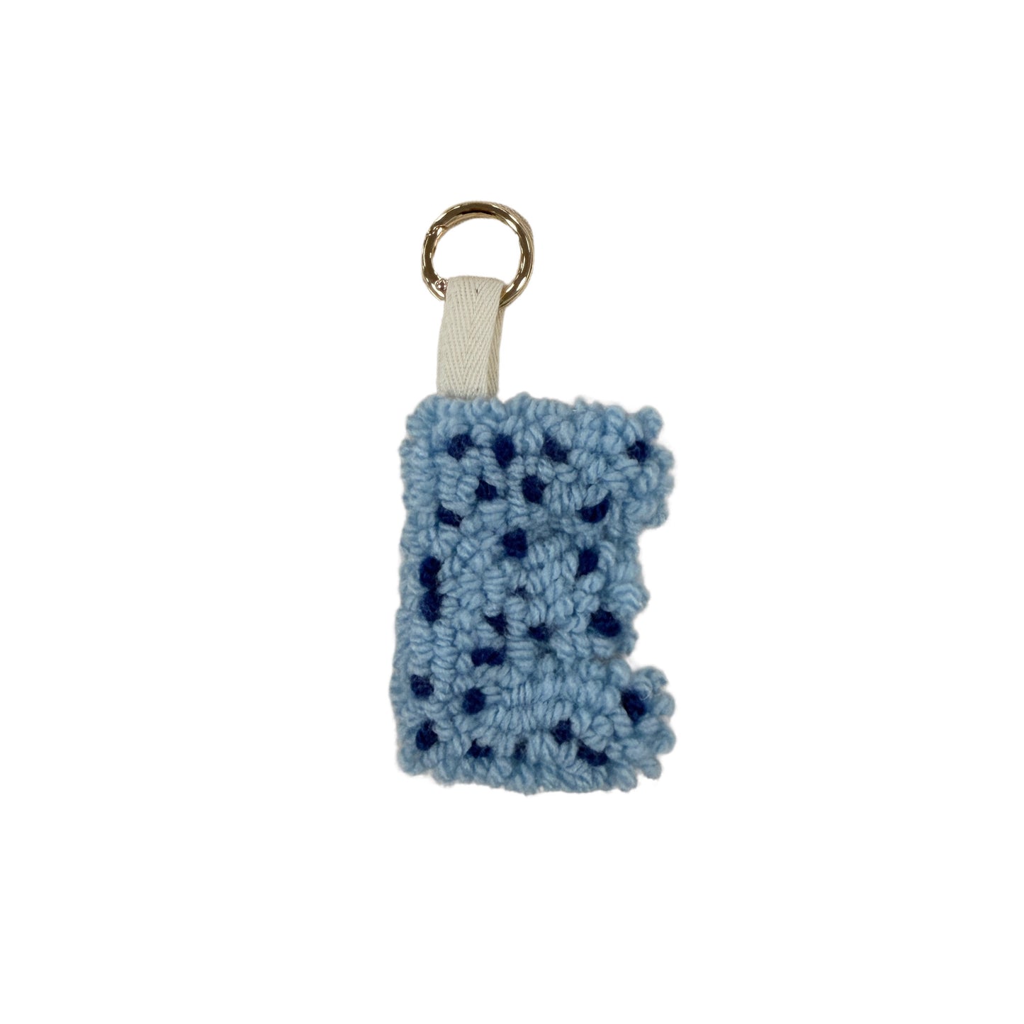Blau Personalisierter Schlüsselanhänger Buchstabe Initiale Handmade Punch Needle Geschenk Freundin
