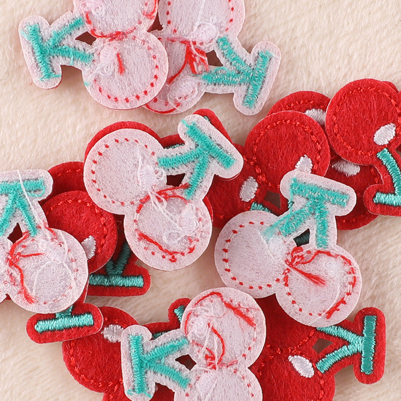 Mini Kirsche Herz Patches Applikation Bügelbilder Aufnäher – Aufbügeln, DIY Bekleidung Taschen Deko