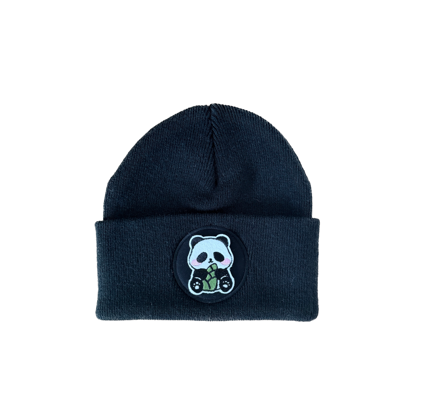 Panda Hug Beanie Schwarz – Warme Unisex Mütze für Kinder Schüler Damen