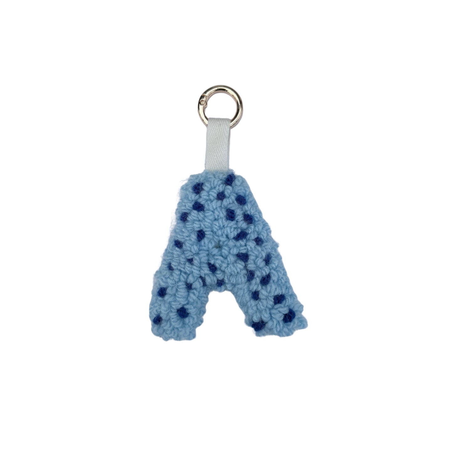 Blau Personalisierter Schlüsselanhänger Buchstabe Initiale Handmade Punch Needle Geschenk Freundin