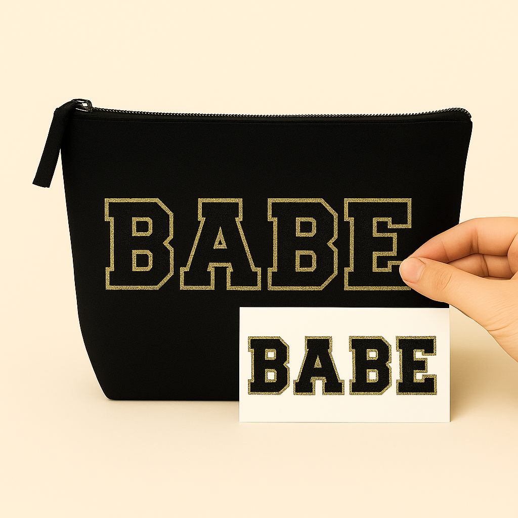 Kulturtasche mit Wunschtext Schwarz – DIY oder fertig – Queen/King/Mama/Papa/Set