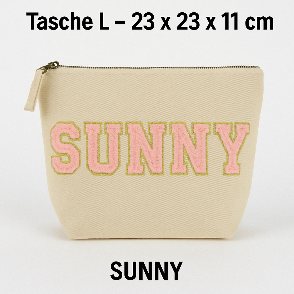 Kosmetiktasche L personalisiert • DIY Tasche mit Wunschname • Happy Geschenk