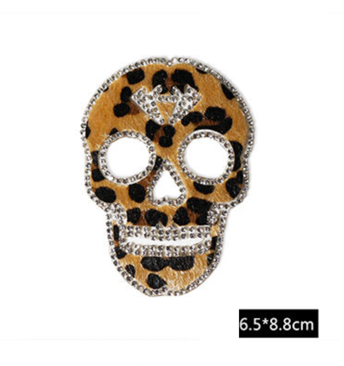 Leo Totenkopf Glitzer Patches zum Aufbügeln DIY Bügelbild für Kleidung Tasche