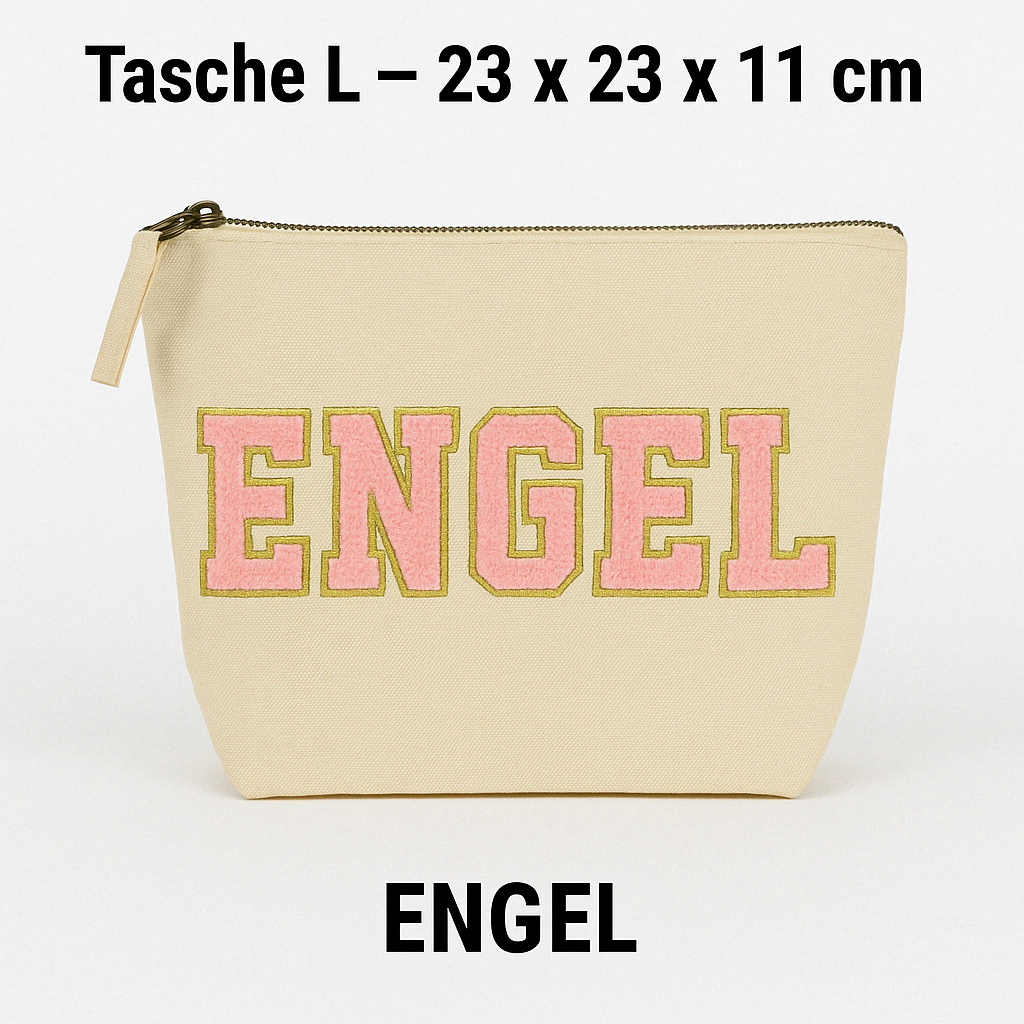 Kosmetiktasche L personalisiert • DIY Tasche mit Wunschname • Happy Geschenk
