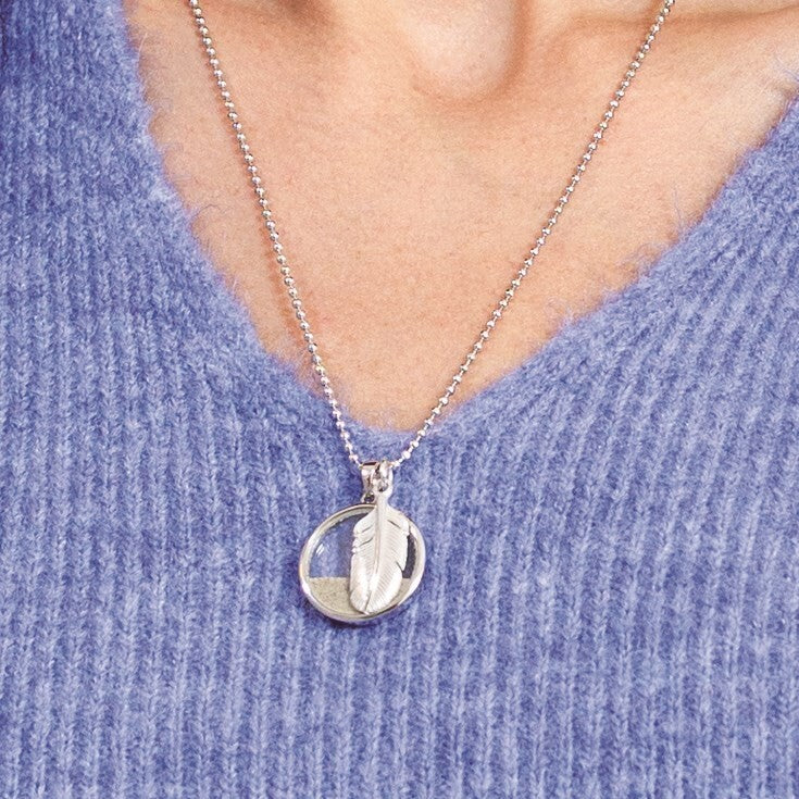 DUR 925 Silber Schmuck Anhänger "kleine Feder" P3105