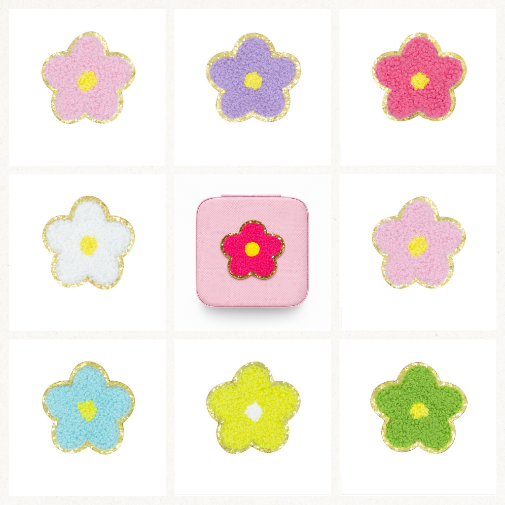 Chenille Blumen Patches Aufkleber Aufnäher • DIY Sticker für Handyhülle Tasche Kleidung Deko